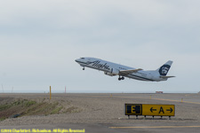 Alaska Air taking off