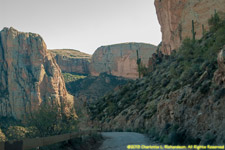 dirt road and cliffs