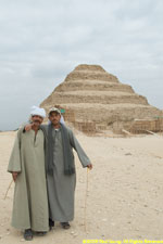 camel drivers and step pyramid