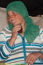 Bedouin woman with tea