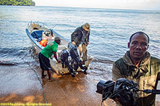 unloading boat