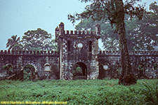 colonial wall and gate