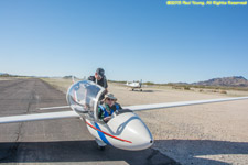 fox and towplane on runway