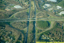 cloverleaf with rush hour traffic