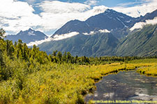 mountain and river