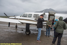 plane on gravel runway